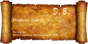 Dombos Barót névjegykártya